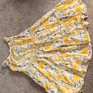 Floral Yellow and Cream Kids Dress